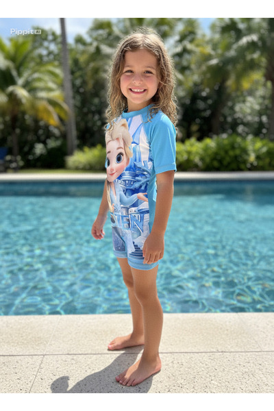 None Boys' One-Piece Cartoon Print Swimsuit