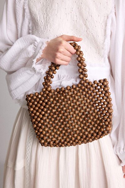 DeFacto Manuka X Women's Wooden Beaded Handbag G4736Axns