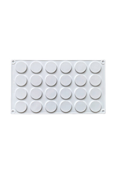 Choice white 1pc 24 hole circular silicone mold, suitable for DIY biscuit, ch...