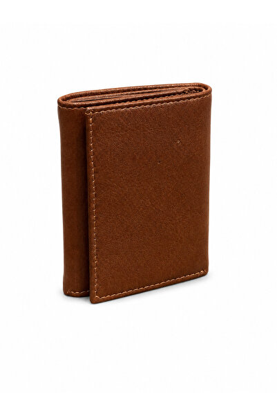 Basics&More Zippered Three-Fold Brown Women's Wallet