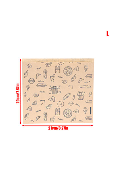 Choice1 L 50Pcs Kraft Paper Bags Greaseproof Food Wrapping Disposable Baking ...