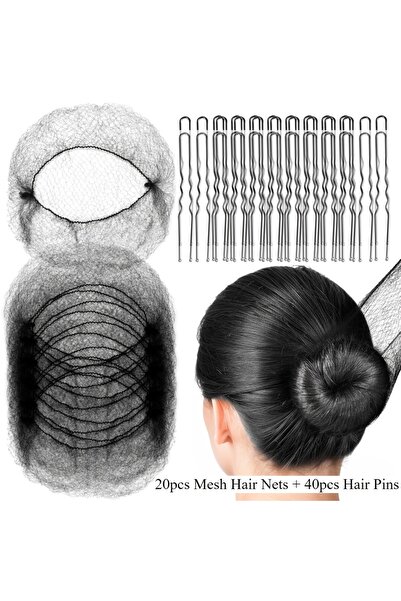 Choice3 Set 4 60pcs/pack Hair Accessories Set: 20PCS Mesh Hair Nets Invisible...