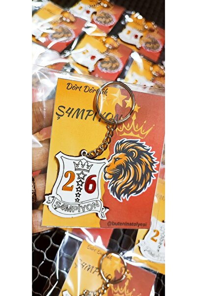 Butenin Atölyesi Yellow Red Fan Keychain, 1 Charm, 26, Champion