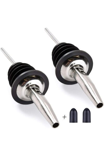 Choice 2 Pcs Stainless Steel Wine Bottle Stopper Olive Oil Pourer Dispenser S...