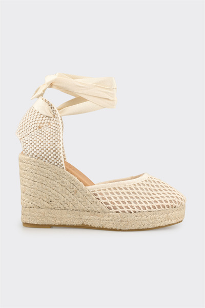 Elle Shoes Bej Kadın Dolgu Topuk Ayakkabı