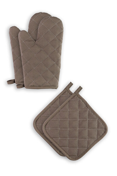 Casasro Waterproof Checkerboard Set - Pack of 4 (Apron + Gloves + Holders)