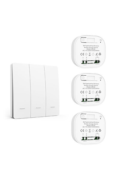 Choice1 white 3 gang 1v3 Outdoor Waterproof 1/2/3 gang Self Powered Kinetic E...