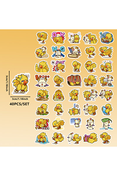 Choice 6X5.2X0.5 سم 839D-Chocobo 40 قطعة من ملصقات ميم كرتونية على شكل شوكوبو...