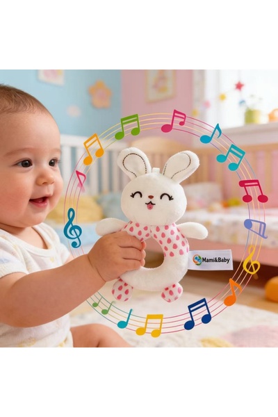 Choice Multicolored rabbit Baby Rattle Toy 0-12 Months, Multicolor Sensory To...