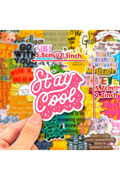 Choice 50PCS 50PCS Cartoon Inspirational Text Stickers DIY Luggage Stickers E...