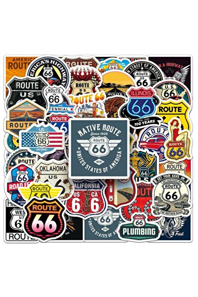 Choice 50PCS 50PCS Route 66 Stickers Graffiti Stickers DIY Diary Phone Case H...