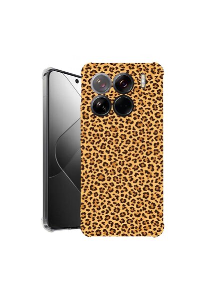 bestcase Калъф за Xiaomi 15 Pro, противоударен 1.5ММ, леопардов десен, защита...