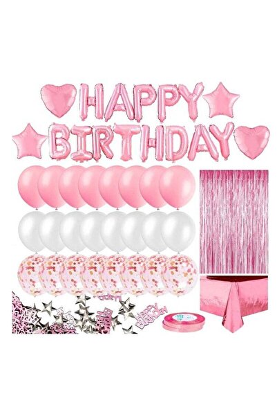 Generic 46-Piece Happy Birthday Party Balloons Balloons,Pink Birthday Party D...