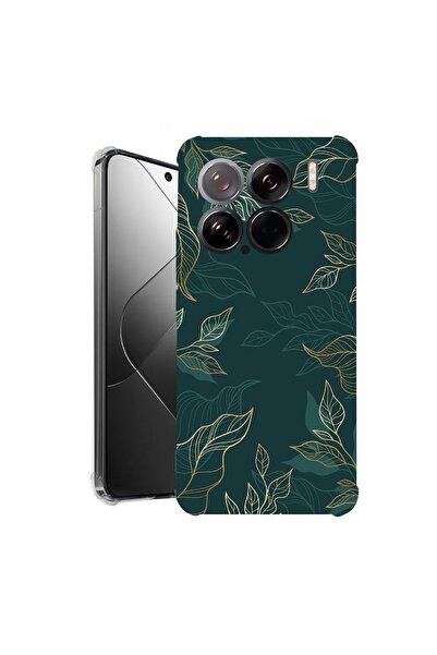 bestcase ¬Æ Husa pentru Xiaomi 15, Anti Shock 1.5MM, Green Feathers, Protecti...
