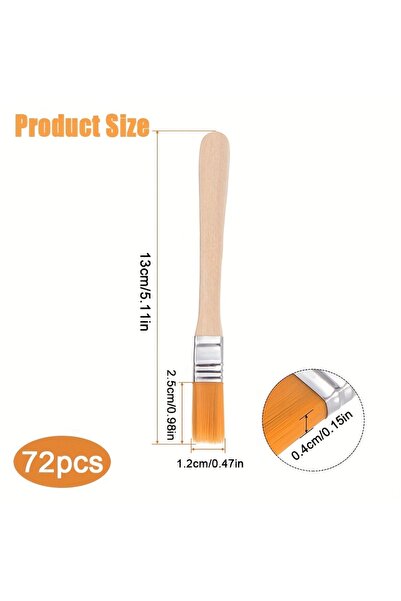 Choice 72pcs 24/48/72 nylon brushes, short wooden handle art paint brushes, w...