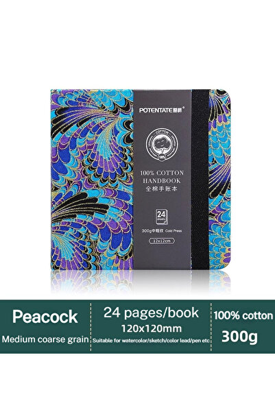 Choice15 دفتر ورق ألوان مائية مربع الشكل من القطن 100% من ماركة Peacock POTEN...