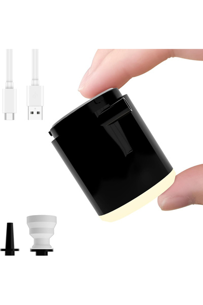 Choice Black Tiny Portable Ultra-Mini Mattress Air Pump Camping SOS Lamp Rech...