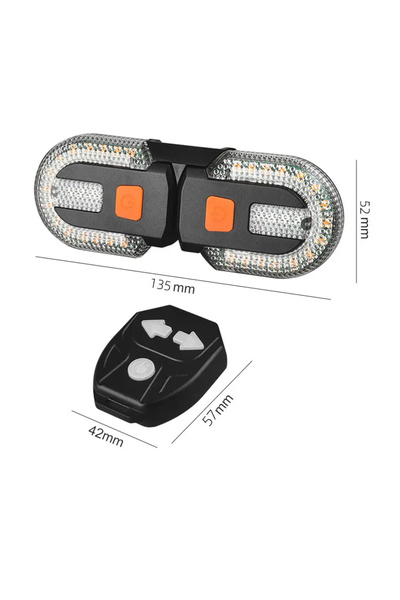 Choice إشارة انعطاف خلفية للدراجة قابلة لإعادة الشحن عبر USB، ضوء إشارة انعطا...