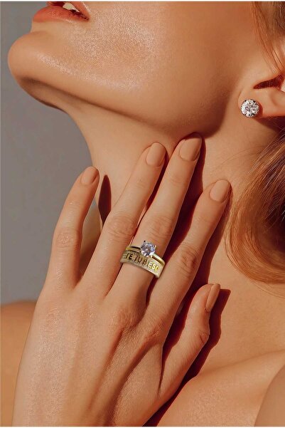 NN I LOVE YOU Ring made of 925 Silver with 14k gold plating