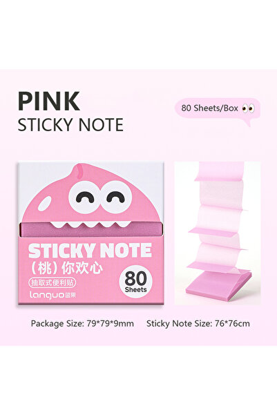 choice2 Pink 80 Sheets/Box Pull-Type Sticky Note Pearlescent Transparent Pape...