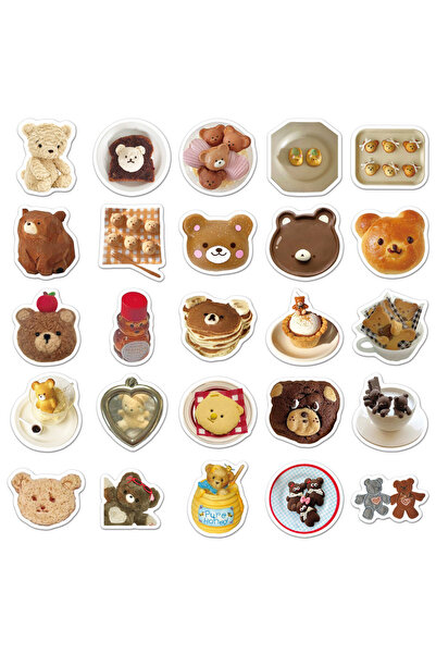 Choice 50PCS 50 Pcs Bear INS Style Sticker Art -Cartoon Cute Dessert Graffiti...