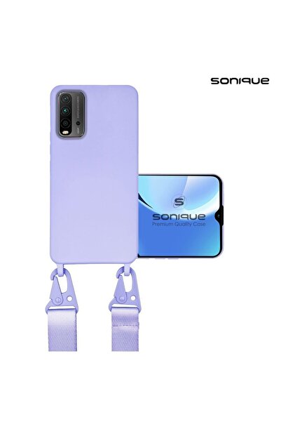 Sonique Θήκη Σιλικόνης με Strap CarryHang Xiaomi Poco M3 / Redmi 9T Λιλά