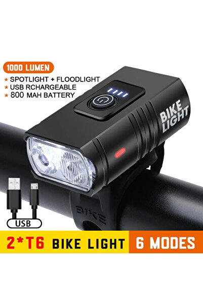 Choice BK02 BK02 مصباح دراجة T6 LED USB قابل لإعادة الشحن أضواء دراجة 6 أوضاع...