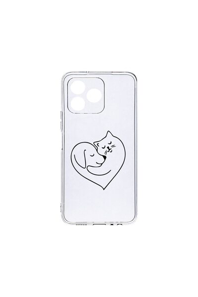bestcase ¬Æ Husa Clear Silicon 2MM, Compatibila Cu Xiaomi Redmi 13, Dog And C...