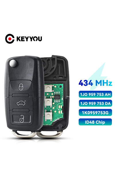 Choice مفتاح سيارة عن بعد بثلاثة أزرار KEYYOU 1J0959753DA لسيارات فولكس فاجن ...