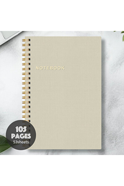 Choice Off-white A5 Spiral Notebook 105 Pages｜Minimalist Beige Cover｜Thick Pa...