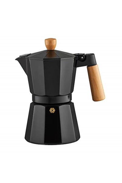 OEM Cafetieră Moka 6 cesti, aluminiu, design modern cu mânere din lemn, 300 m...
