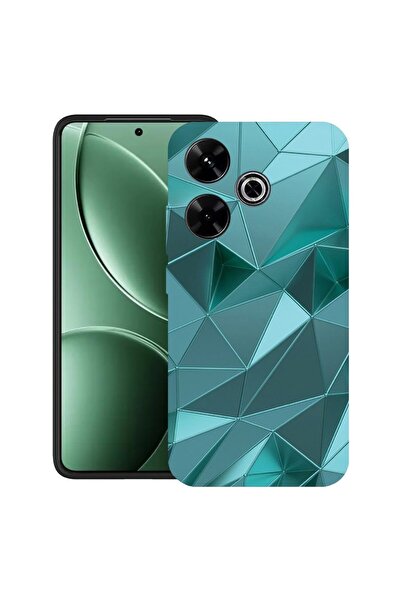 bestcase Husă pentru Xiaomi Redmi 13x cu Design Green Mosaic, TPU Mat Ultra S...