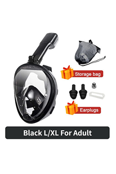 Choice قناع غوص احترافي أسود مقاس L XL للبالغين، قناع غطس كامل الوجه تحت الما...