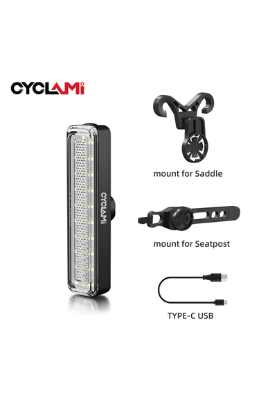 Choice ضوء خلفي للدراجة CYCLAMI مع نظام فرامل ذكي و12 وضعية إضاءة تحذيرية ملو...