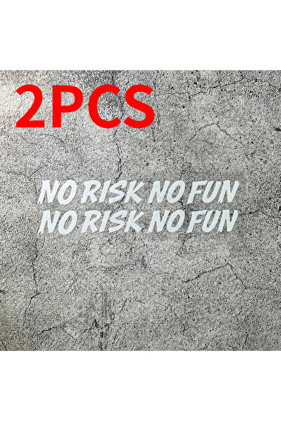 choice2 (19x2cm)2PCS (NRNF2)White 2PCS No Risk No Fun Motorcycle Helmet Stick...