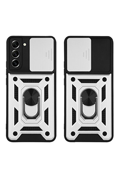 Sonique Θήκη Ring Armor CamPro για Samsung Galaxy S21 FE Ασημί