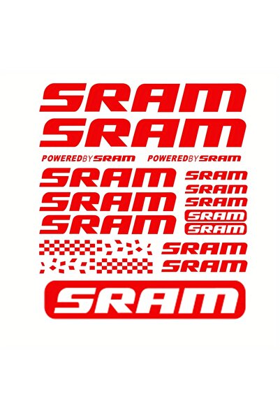 Choice1 Red SRAM 2D Flat Vinyl Stickers Waterproof Scratch-Resistant PVC Holo...