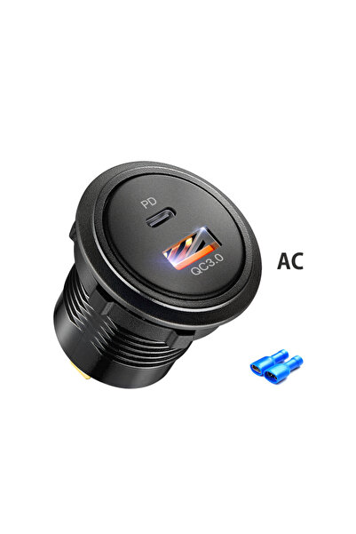 Choice مقبس يو إس بي 002 12 فولت/24 فولت للشحن السريع 3.0 مع منفذ PD USB-C وم...