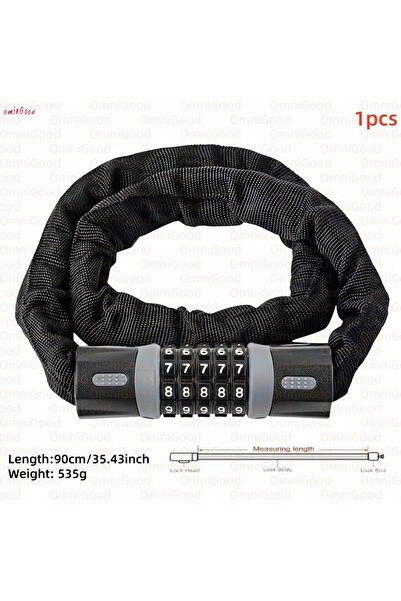 Choice 1pcs OminGood Black Bicycle Lock Chain 90cm/35.4 Inches with 5-Digit C...