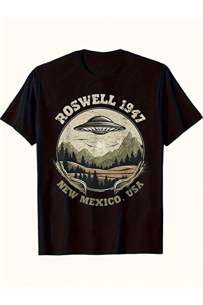yiou trendy clothing تي شيرت رجالي بنمط Roswell 1947 Alien UFO