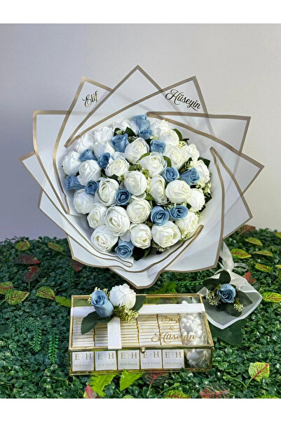 Ky home Şakayık ve Gonca Gül Buketli 2’li Set – Çiçek Aranjmanı & 80 Çikolata...