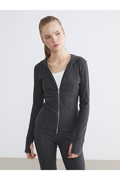 LC Waikiki Nevavm Soft Touch Women's Zippered Sweatshirt with Fingers through...