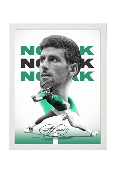 Boomah Accessories Novak Djokovic Champion Tennis Autographed Poster with Fra...