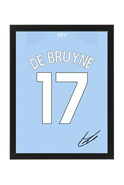 Boomah Accessories Kevin De Bruyne Autographed Jersey 2023-24 Poster with Fra...