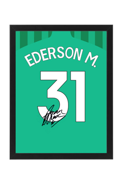 Boomah Accessories Ederson Autographed Jersey 2023-24 Poster with Frame 30x40cm