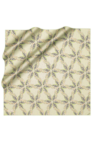 Cacharel Green 90X90 Silk Twill Scarf