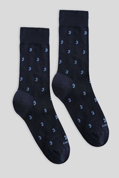 Lufian Sea Men's Socks Navy Blue