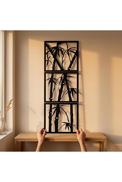 DEKORATİF METAL BAMBU DESENLİ TABLO