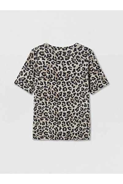 LC Waikiki Brown Leopard Patterned Women's T-Shirt