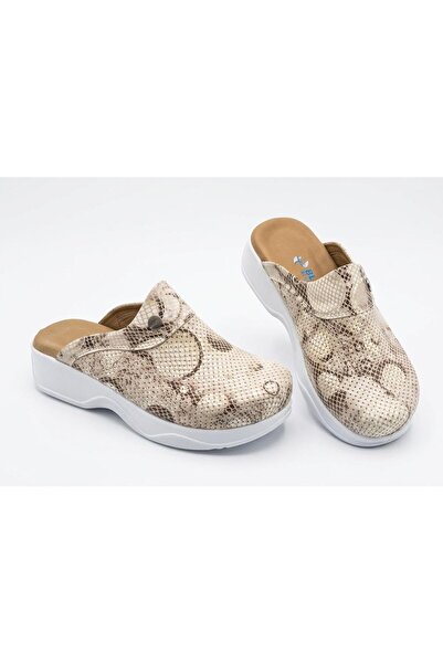 BLUMSABOTERLİK Patterned Genuine Leather Women's Orthopedic and Anatomical St...